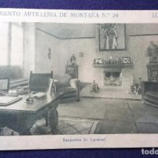 Postales: POSTAL DE LOGROÑO. REGIMIENTO ARTILLERIA DE MONTAÑA N°24. DESPACHO SR CORONEL. AÑOS 40