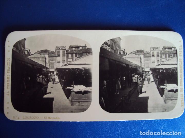 Postales: (ES-100) LOGRO&Ntilde;O - EL MERCADO - Foto 1