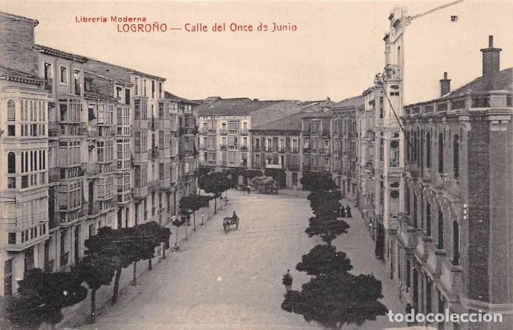 Postales: LOGRO&Ntilde;O.- CALLE ONCE DE JUNIO - Foto 1