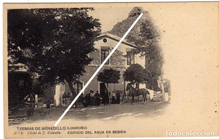 Postales: MAGNIFICA POSTAL - TERMAS DE ARNEDILLO (LOGRO&Ntilde;O) - EDIFICIO DEL AGUA EN BEBIDA - AMBIENTADA - Foto 1