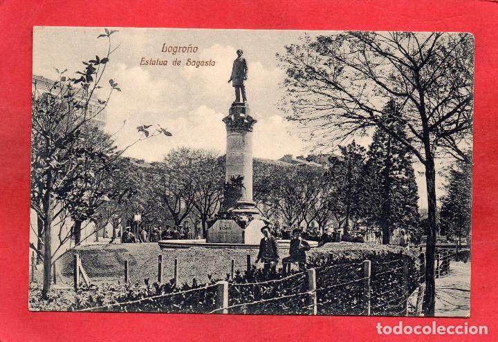 Postales: logro&ntilde;o. estatua de sagasta - Foto 1