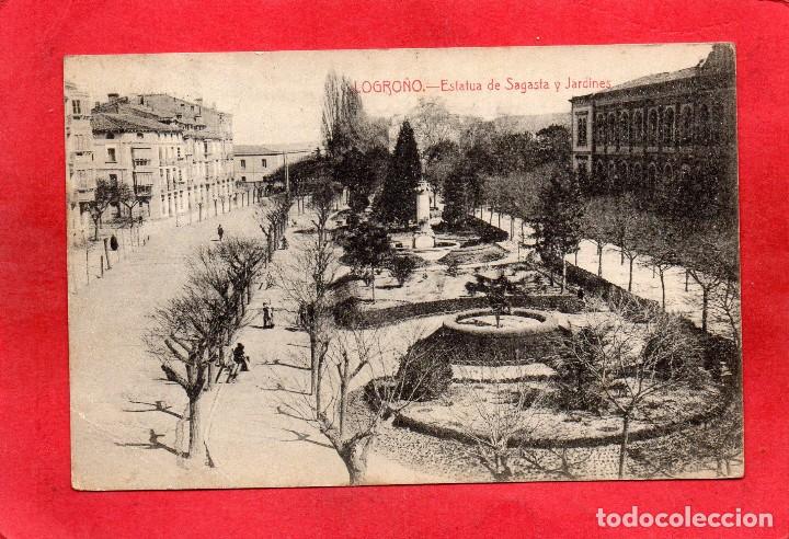 Postales: logro&ntilde;o. estatua de sagasta - Foto 1