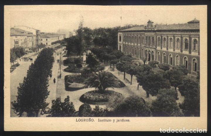 Postales: A-5675- LOGRO&Ntilde;O. INSTITUTO Y JARDINES. - Foto 1