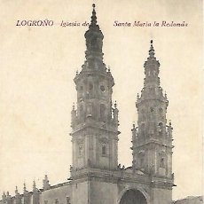 Postales: LOGROÑO - IGLESIA DE SANTA MARIA DE LA REDONDA - SIN CIRCULAR. Lote 359721335