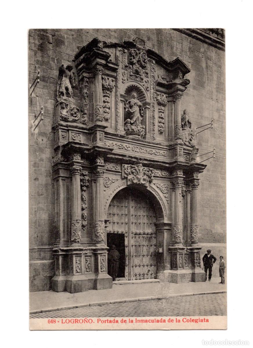Postales: LOGRO&Ntilde;O.- PORTADA DE LA INMACULADA DE LA COLEGIATA. - Foto 1