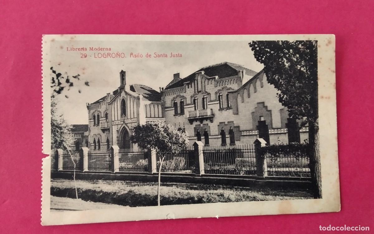 Postales: LOGRO&Ntilde;O , POSTAL ANTIGUA , BLANCO Y NEGRO - Foto 2