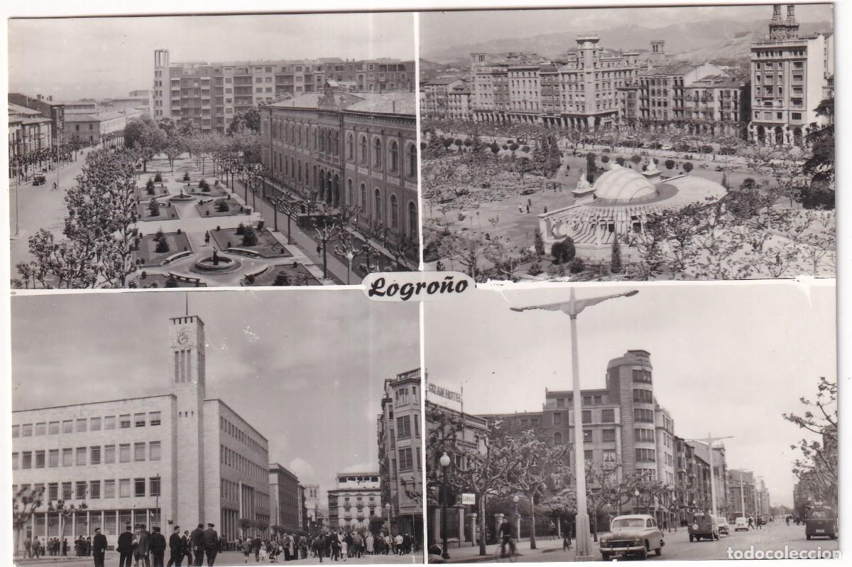 Postales: Logro&ntilde;o varias vistas. 49 Vistas de las mas modernas calles. Museo cervantes, etc circulada.