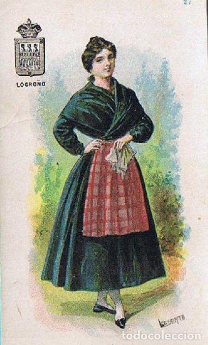 Postales: MUJER DE LOGRO&Ntilde;O. CROMOLITOGRAFIA DE LUIS LABARTA.PRINCIPIOS SIGLO XX. CHOCOLATE JAIME BOIX.
