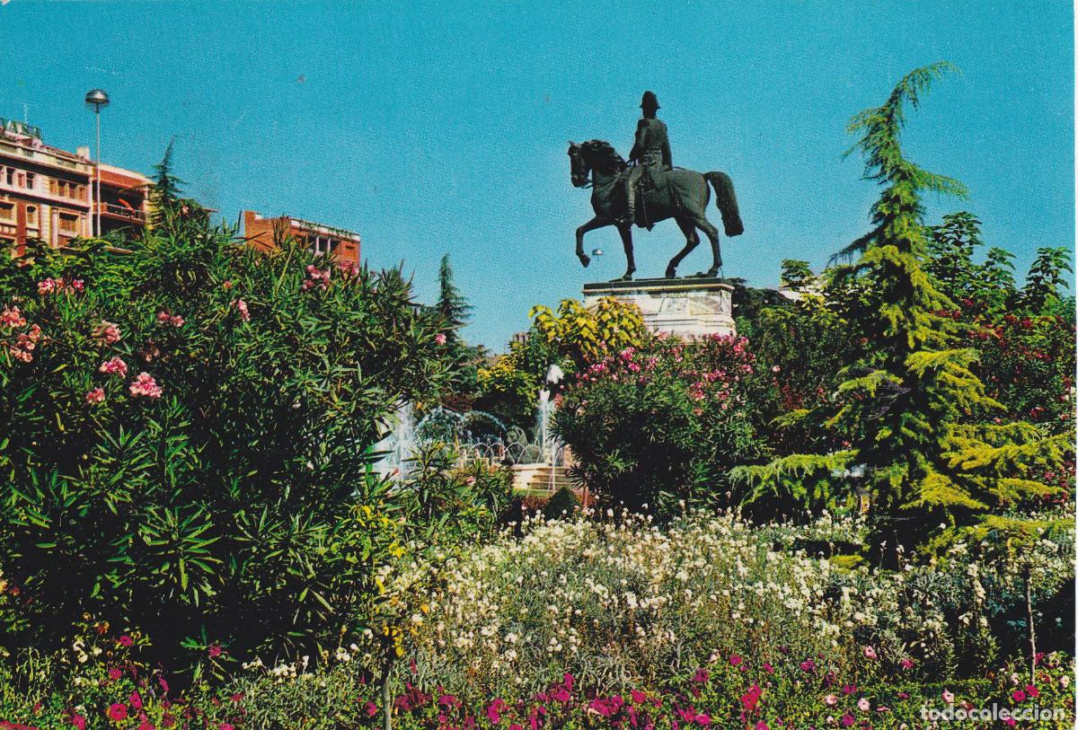 Postales: LOGRO&Ntilde;O, PASEO DEL ESPOL&Oacute;N Y ESTATUA DE ESPARTERO - EDITA BEASCOA N&ordm;7404 - CIRCULADA