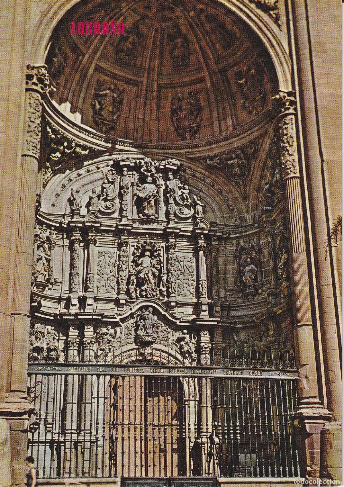 Postales: LOGRO&Ntilde;O, LA REDONDA, DETALLE FACHADA PRINCIPAL - EDICIONES PARIS N&ordm;493 - S/C