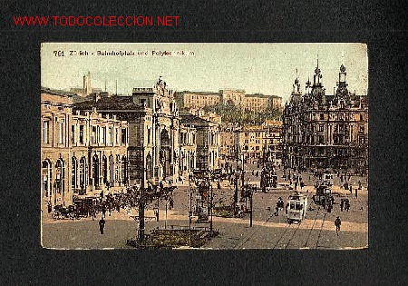 Postales: Postal de ZURICH (Suiza) con tranvia - Foto 1