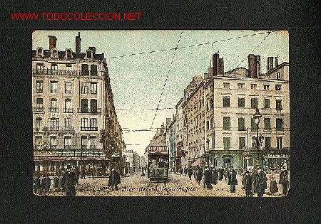 Postales: Postal de LYON (Francia) con tranvias - Foto 1