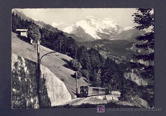 Postales: Postal de TRENES: Interlaken (Suiza) - Foto 1