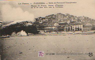 Postales: PUIGCERD&Agrave;. SALIDA DEL FERROCARRIL TRANSPIRENAICO. - Foto 1