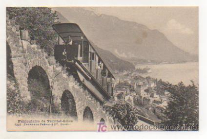 Postales: FUNICULAR DE TERRIET GLION. FERROCARRILES. SUIZA. - Foto 1