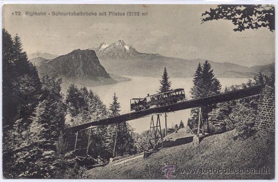 Postales: FERROCARRIL. RIGIBAHN. SUIZA. CIRCULADA - Foto 1