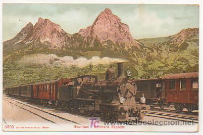 Postales: FERROCARRILES. SUIZA. BRUNNEN. GOTTHARD EXPRESS. - Foto 1