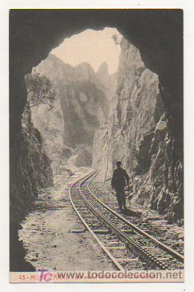 Postales: MONTSERRAT. TUNEL DEL FERROCARRIL DE CREMALLERA. (THOMAS) - Foto 1