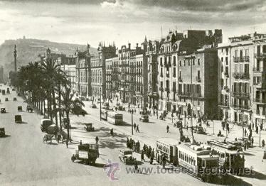 Postales: 7f-2404. Postal Barcelona. Paseo de Colon - Foto 1