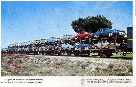 Postales: Vag&oacute;n transporte de autom&oacute;viles - Foto 1