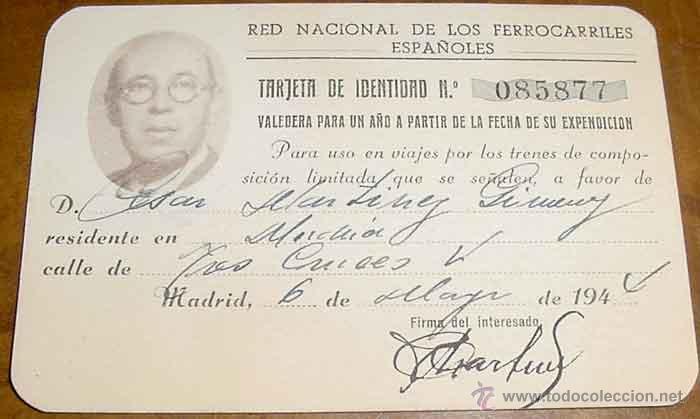 Postales: ANTIGUO CARNET DE RENFE . 1944 -&acute;PARA VIAJAR GRATIS - Foto 1