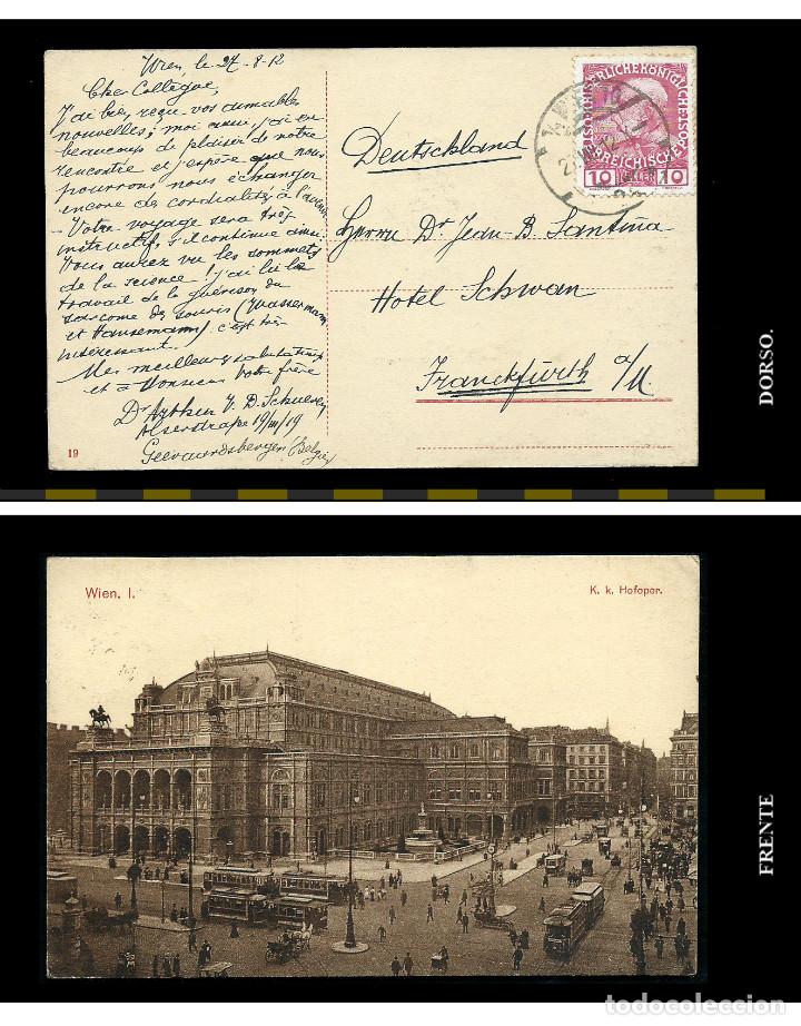 Postales: Postal. Viena. Opera y Tranvias. 1912. - Foto 1