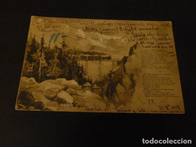 Postales: POSTAL EL TREN EXPRESO 1901 - Foto 1