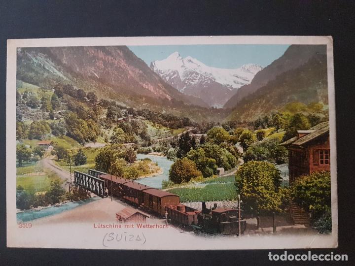 Postales: SUIZA FERROCARRIL POSTAL ANTIGUA - Foto 1