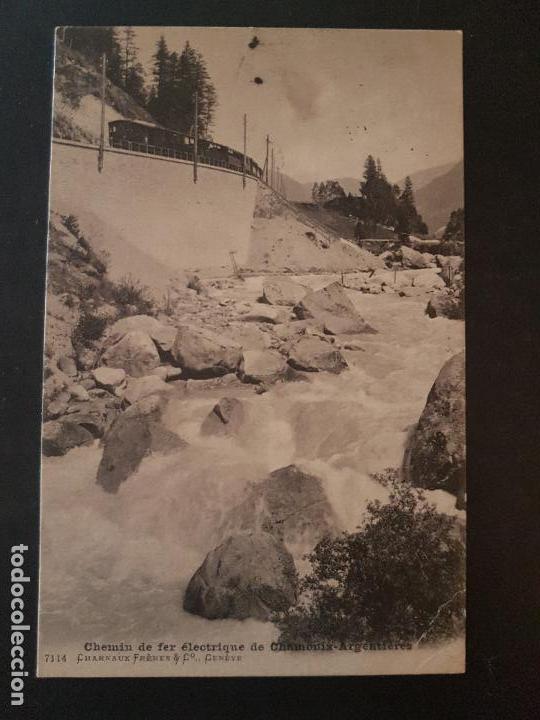 Postales: CHAMONIX-ARGENTIERS FERROCARRIL POSTAL ANTIGUA - Foto 1
