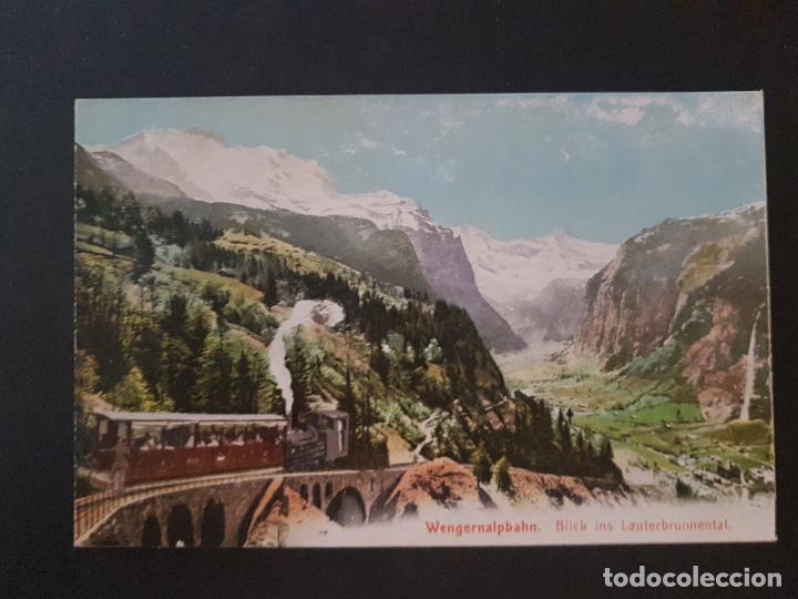 Postales: WERGERNALP SUIZA FERROCARRIL POSTAL ANTIGUA - Foto 1