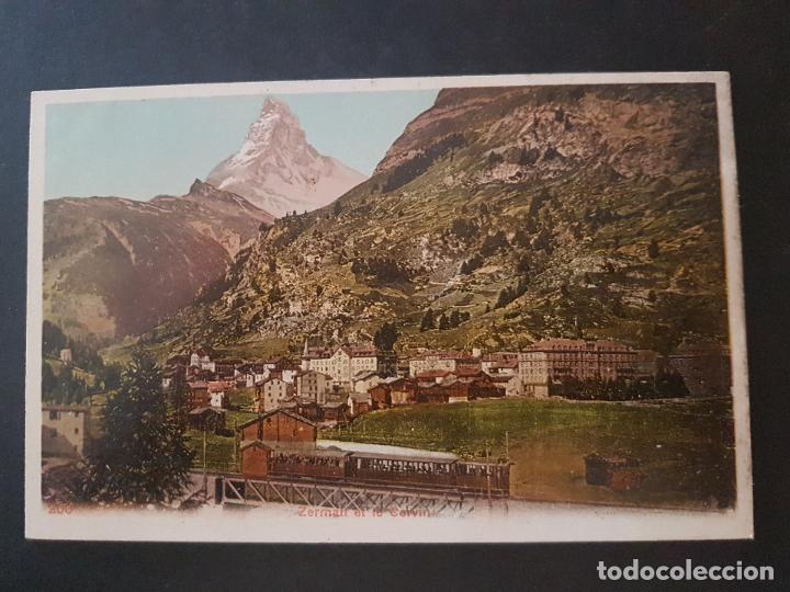 Postales: CHERMAIT SUIZA FERROCARRIL POSTAL ANTIGUA - Foto 1