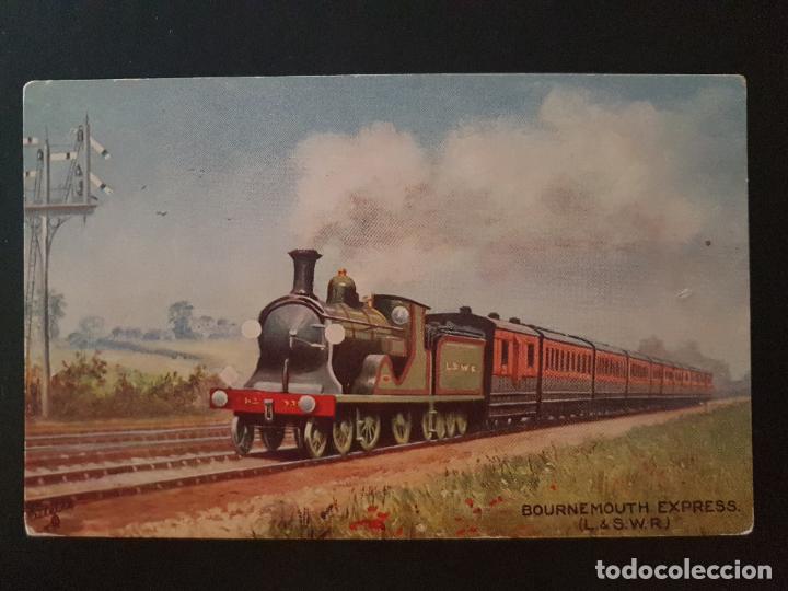 Postales: BOURNEMOUTH EXPRESS FERROCARRIL POSTAL ANTIGUA MARCHA - Foto 1