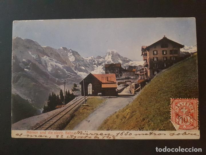 Postales: M&Uuml;RREN SUIZA FERROCARRIL POSTAL ANTIGUA - Foto 1