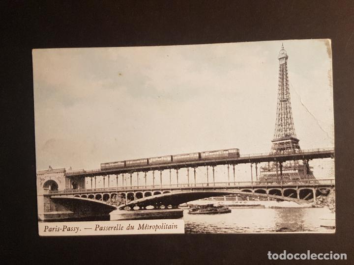Postales: PARIS PASARELA DEL METRO - Foto 1