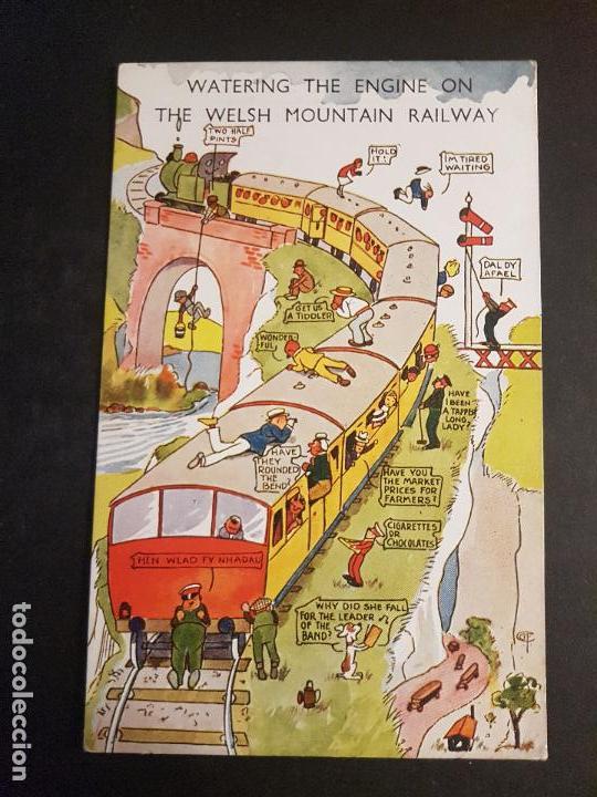 Postales: TREN EN MARCHA POSTAL COMICA - Foto 1
