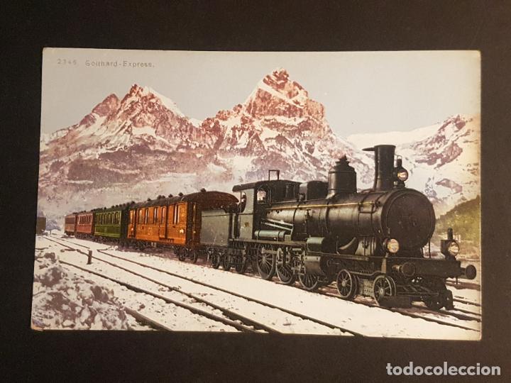 Postales: SUIZA TREN EXPRESS DE SAN GOTHARD POSTAL - Foto 1