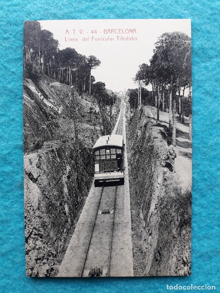 Postales: Barcelona. L&iacute;nea del Funicular Tibidabo. - Foto 1