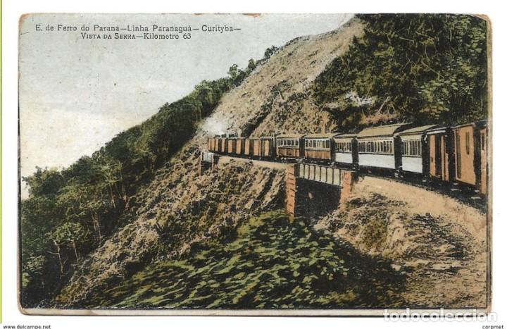 Postales: TRENES - BRASIL Estrada de ferro do Parana - Linha Paranagua -Curityba- Vista da Serra -Kilometro 63 - Foto 1 - 188607230