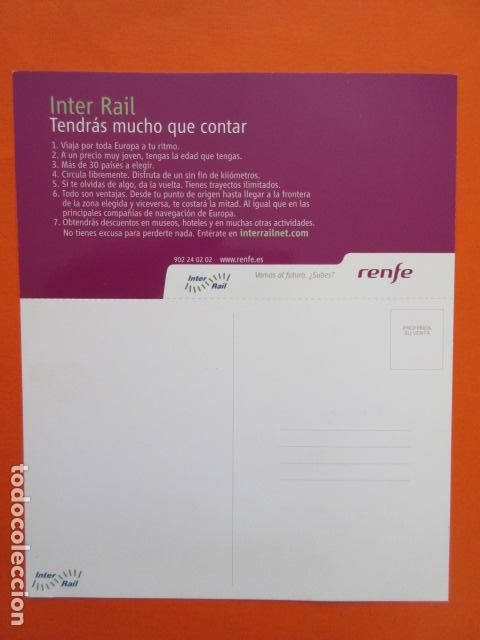 Postales: POSTAL RENFE INTER RAIL - Foto 2