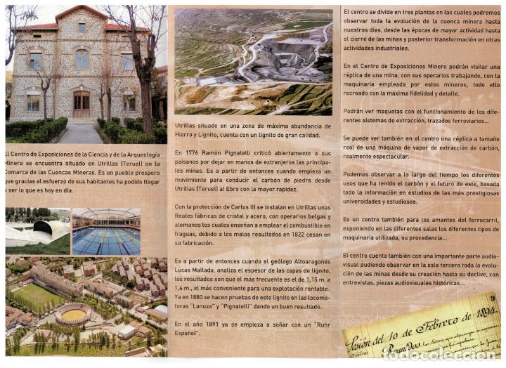 Postales: Ferrocarril de Utrillas a Zaragoza. Triptico Museo Utrillas - Foto 2