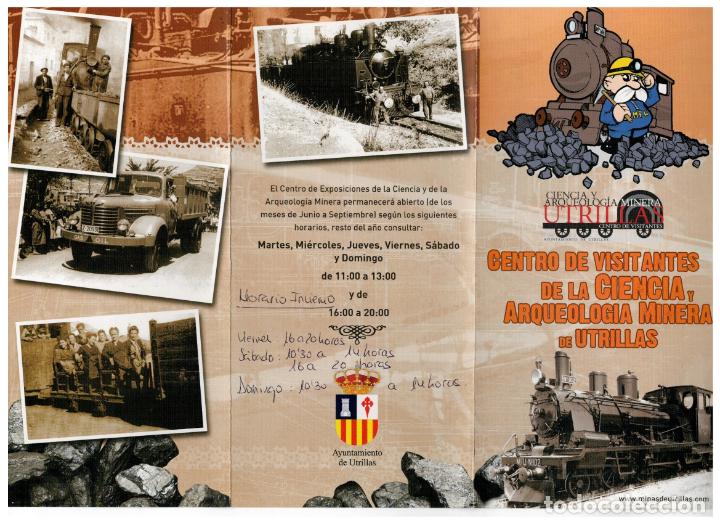 Postales: Ferrocarril de Utrillas a Zaragoza. Triptico Museo Utrillas - Foto 1