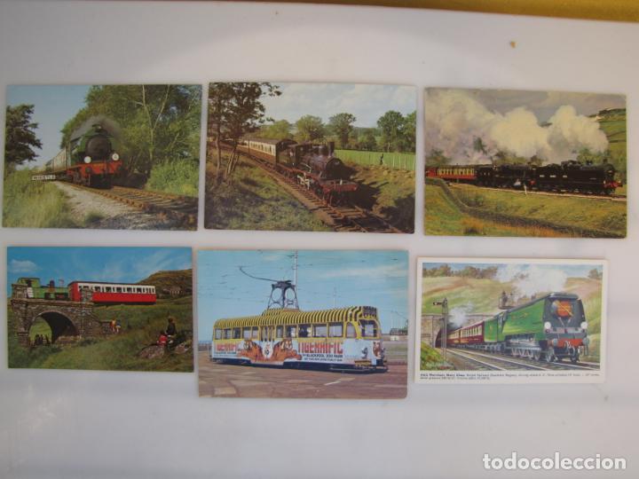 Postales: 11.- Colecci&oacute;n 6 postales trenes - Foto 1