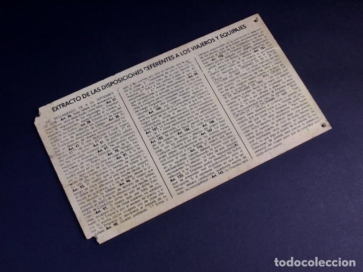 Postales: EXTRACTO DE LAS DISPOSICIONES REFERENTES A LOS VIAJEROS Y EQUIPAJES - Foto 1