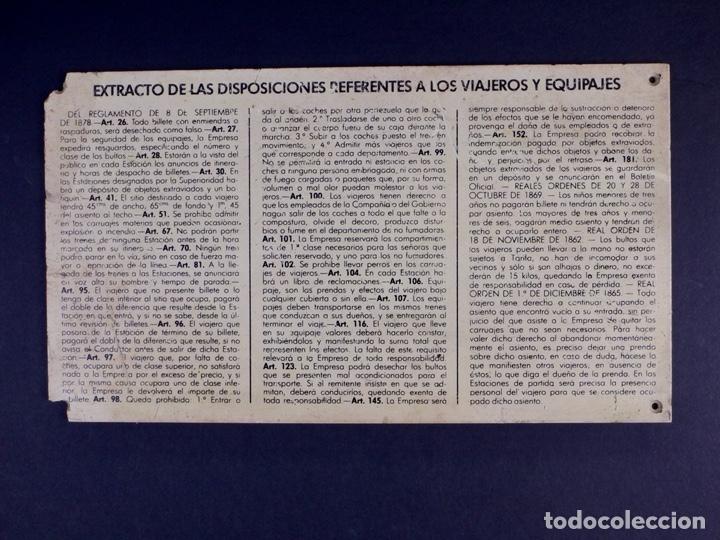 Postales: EXTRACTO DE LAS DISPOSICIONES REFERENTES A LOS VIAJEROS Y EQUIPAJES - Foto 2