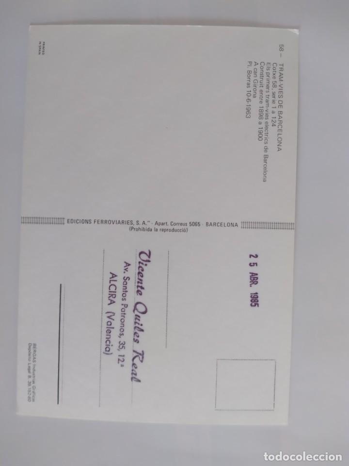 Postales: POSTAL TRAM-VIES DE BARCELONA RV - Foto 2