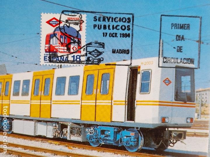 Postales: Tarjeta postal Tren Servicios Públicos de Madrid. Circulada el 17 de Octubre de 1994 - Foto 2 - 291253778