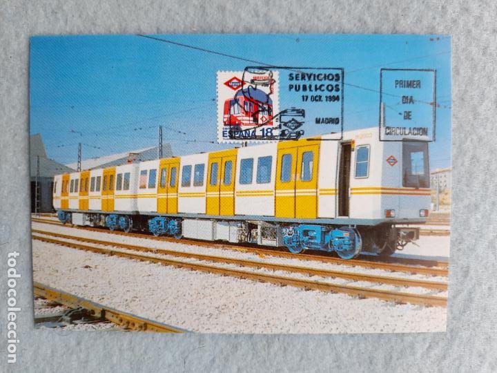 Postales: Tarjeta postal Tren Servicios Públicos de Madrid. Circulada el 17 de Octubre de 1994 - Foto 1 - 291253778