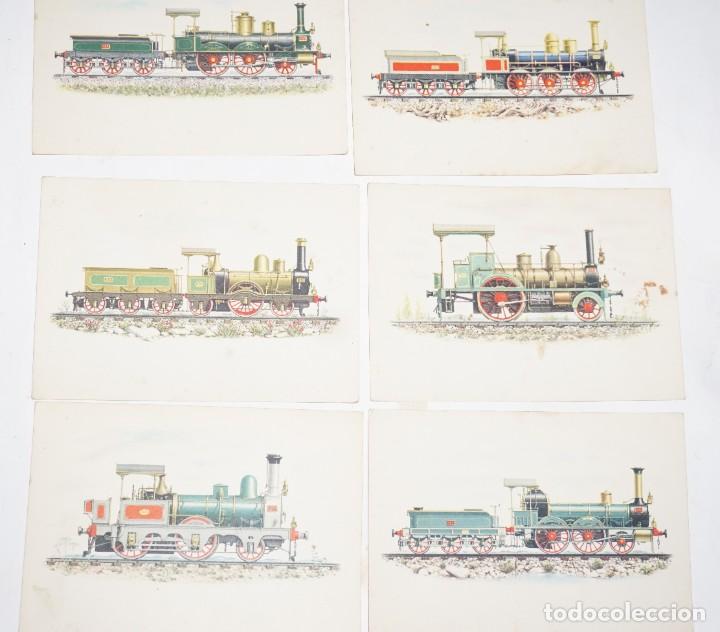 Postales: 6 TARJETAS POSTALES PRIMEROS TRENES - Foto 2