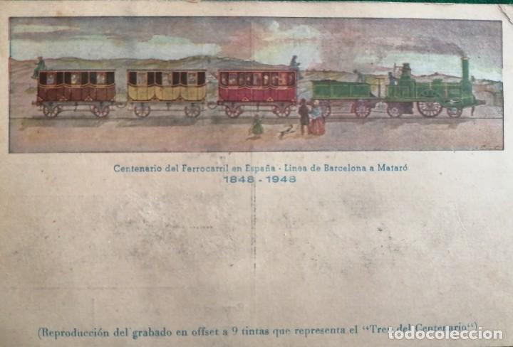 Postales: Postal centenario del ferrocarril en Espa&ntilde;a. 1848 - 1948 - Foto 1