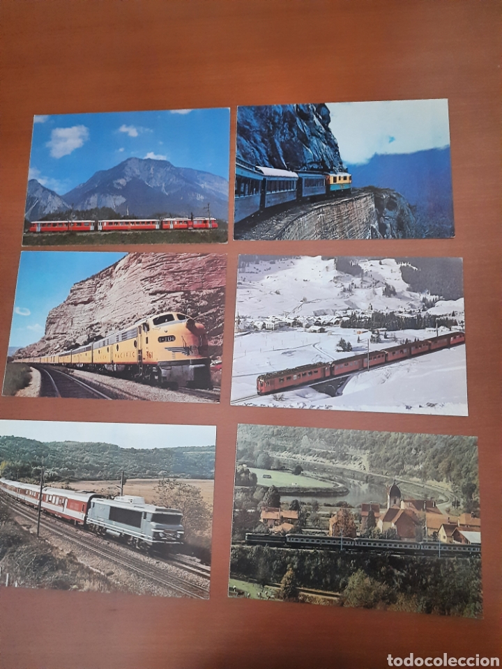 Postales: Tarjetones de trenes antiguos - Foto 1